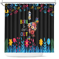 Born to Stand Out Autism Awareness Shower Curtain Brain Mind and Yippee!
