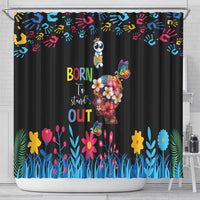 Born to Stand Out Autism Awareness Shower Curtain Brain Mind and Yippee!
