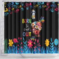Born to Stand Out Autism Awareness Shower Curtain Brain Mind and Yippee!