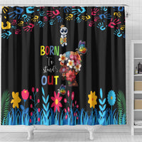 Born to Stand Out Autism Awareness Shower Curtain Brain Mind and Yippee!
