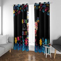 Born to Stand Out Autism Awareness Window Curtain Brain Mind and Yippee!