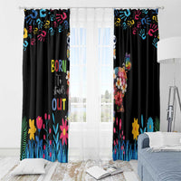 Born to Stand Out Autism Awareness Window Curtain Brain Mind and Yippee!
