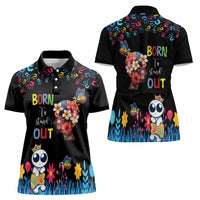 Born to Stand Out Autism Awareness Women Polo Shirt Brain Mind and Yippee!