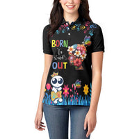 Born to Stand Out Autism Awareness Women Polo Shirt Brain Mind and Yippee!