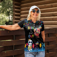 Born to Stand Out Autism Awareness Women Polo Shirt Brain Mind and Yippee!