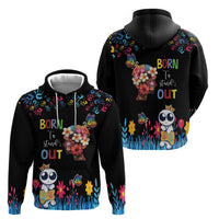 Born to Stand Out Autism Awareness Zip Hoodie Brain Mind and Yippee!