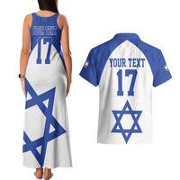 Custom Israel Football Go Champions Couples Matching Tank Maxi Dress and Hawaiian Shirt Sporty Style