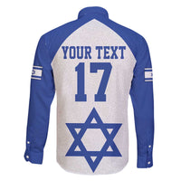 Custom Israel Football Go Champions Family Matching Off The Shoulder Long Sleeve Dress and Hawaiian Shirt Sporty Style