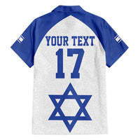 Custom Israel Football Go Champions Family Matching Off Shoulder Short Dress and Hawaiian Shirt Sporty Style