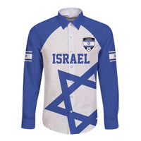 Custom Israel Football Go Champions Long Sleeve Button Shirt Sporty Style