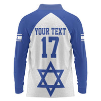 Custom Israel Football Go Champions Long Sleeve Polo Shirt Sporty Style