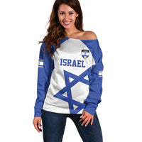 Custom Israel Football Go Champions Off Shoulder Sweater Sporty Style