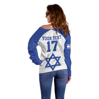 Custom Israel Football Go Champions Off Shoulder Sweater Sporty Style