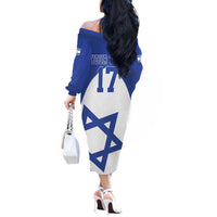 Custom Israel Football Go Champions Off The Shoulder Long Sleeve Dress Sporty Style