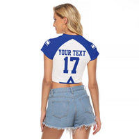 Custom Israel Football Go Champions Raglan Cropped T Shirt Sporty Style