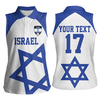 Custom Israel Football Go Champions Women Sleeveless Polo Shirt Sporty Style