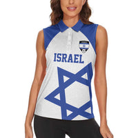 Custom Israel Football Go Champions Women Sleeveless Polo Shirt Sporty Style