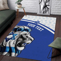 Personalized Israel Lion of Judah Area Rug Flag and Coat of arms