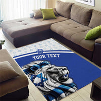 Personalized Israel Lion of Judah Area Rug Flag and Coat of arms