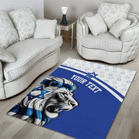 Personalized Israel Lion of Judah Area Rug Flag and Coat of arms