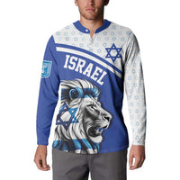 Personalized Israel Lion of Judah Button Sweatshirt Flag and Coat of arms
