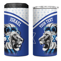 Personalized Israel Lion of Judah 4 in 1 Can Cooler Tumbler Flag and Coat of arms