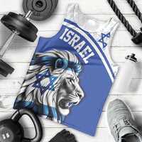 Personalized Israel Lion of Judah Men Tank Top Flag and Coat of arms