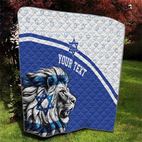Personalized Israel Lion of Judah Quilt Flag and Coat of arms