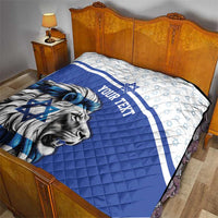 Personalized Israel Lion of Judah Quilt Flag and Coat of arms