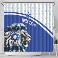 Personalized Israel Lion of Judah Shower Curtain Flag and Coat of arms