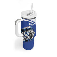 Personalized Israel Lion of Judah Tumbler With Handle Flag and Coat of arms