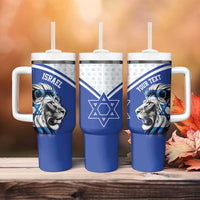 Personalized Israel Lion of Judah Tumbler With Handle Flag and Coat of arms