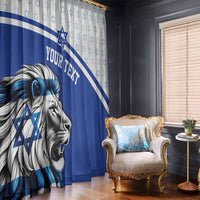 Personalized Israel Lion of Judah Window Curtain Flag and Coat of arms