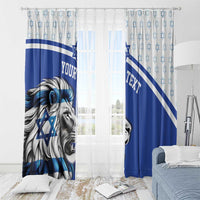 Personalized Israel Lion of Judah Window Curtain Flag and Coat of arms
