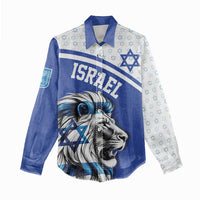 Personalized Israel Lion of Judah Women Casual Shirt Flag and Coat of arms