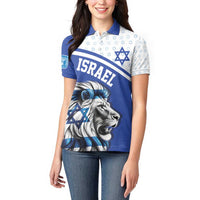 Personalized Israel Lion of Judah Women Polo Shirt Flag and Coat of arms