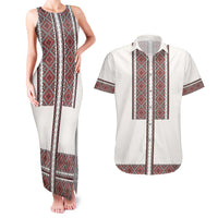 Ukraine Vyshyvanka Day Couples Matching Tank Maxi Dress and Hawaiian Shirt Ukrainian Folk Seamless