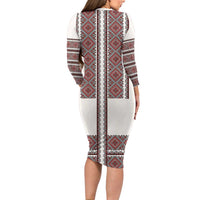 Ukraine Vyshyvanka Day Family Matching Long Sleeve Bodycon Dress and Hawaiian Shirt Ukrainian Folk Seamless