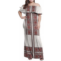 Ukraine Vyshyvanka Day Family Matching Off Shoulder Maxi Dress and Hawaiian Shirt Ukrainian Folk Seamless