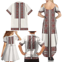 Ukraine Vyshyvanka Day Family Matching Summer Maxi Dress and Hawaiian Shirt Ukrainian Folk Seamless