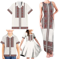 Ukraine Vyshyvanka Day Family Matching Tank Maxi Dress and Hawaiian Shirt Ukrainian Folk Seamless