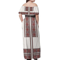 Ukraine Vyshyvanka Day Off Shoulder Maxi Dress Ukrainian Folk Seamless
