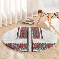 Ukraine Vyshyvanka Day Round Carpet Ukrainian Folk Seamless