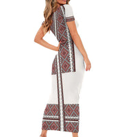 Ukraine Vyshyvanka Day Short Sleeve Bodycon Dress Ukrainian Folk Seamless