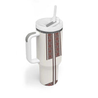 Ukraine Vyshyvanka Day Tumbler With Handle Ukrainian Folk Seamless