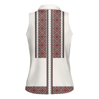 Ukraine Vyshyvanka Day Women Sleeveless Polo Shirt Ukrainian Folk Seamless