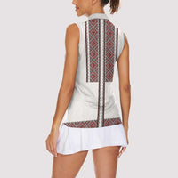 Ukraine Vyshyvanka Day Women Sleeveless Polo Shirt Ukrainian Folk Seamless