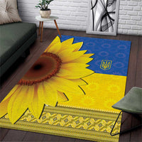Ukraine National Flag Day Area Rug 23 August with Sunflower