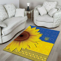 Ukraine National Flag Day Area Rug 23 August with Sunflower
