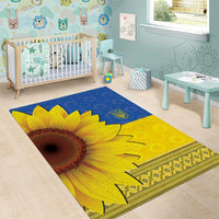 Ukraine National Flag Day Area Rug 23 August with Sunflower